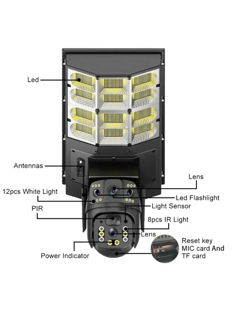 DIGI CORE CCTV Camera For Home 8MP Solar Camera with Streetlight & 64GB Card, Dual Lens 4G (SIM Internet Working Only) Smart Security Camera with HD 3MP Surveillance, IP65 Waterproof Outdoor Camera with Motion Tracking, Night Vision, Two-Way Audio & App Remote Control - Image 2