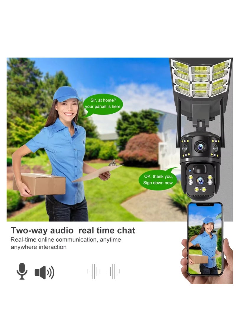 DIGI CORE CCTV Camera For Home 8MP Solar Camera with Streetlight & 64GB Card, Dual Lens 4G (SIM Internet Working Only) Smart Security Camera with HD 3MP Surveillance, IP65 Waterproof Outdoor Camera with Motion Tracking, Night Vision, Two-Way Audio & App Remote Control - Image 3