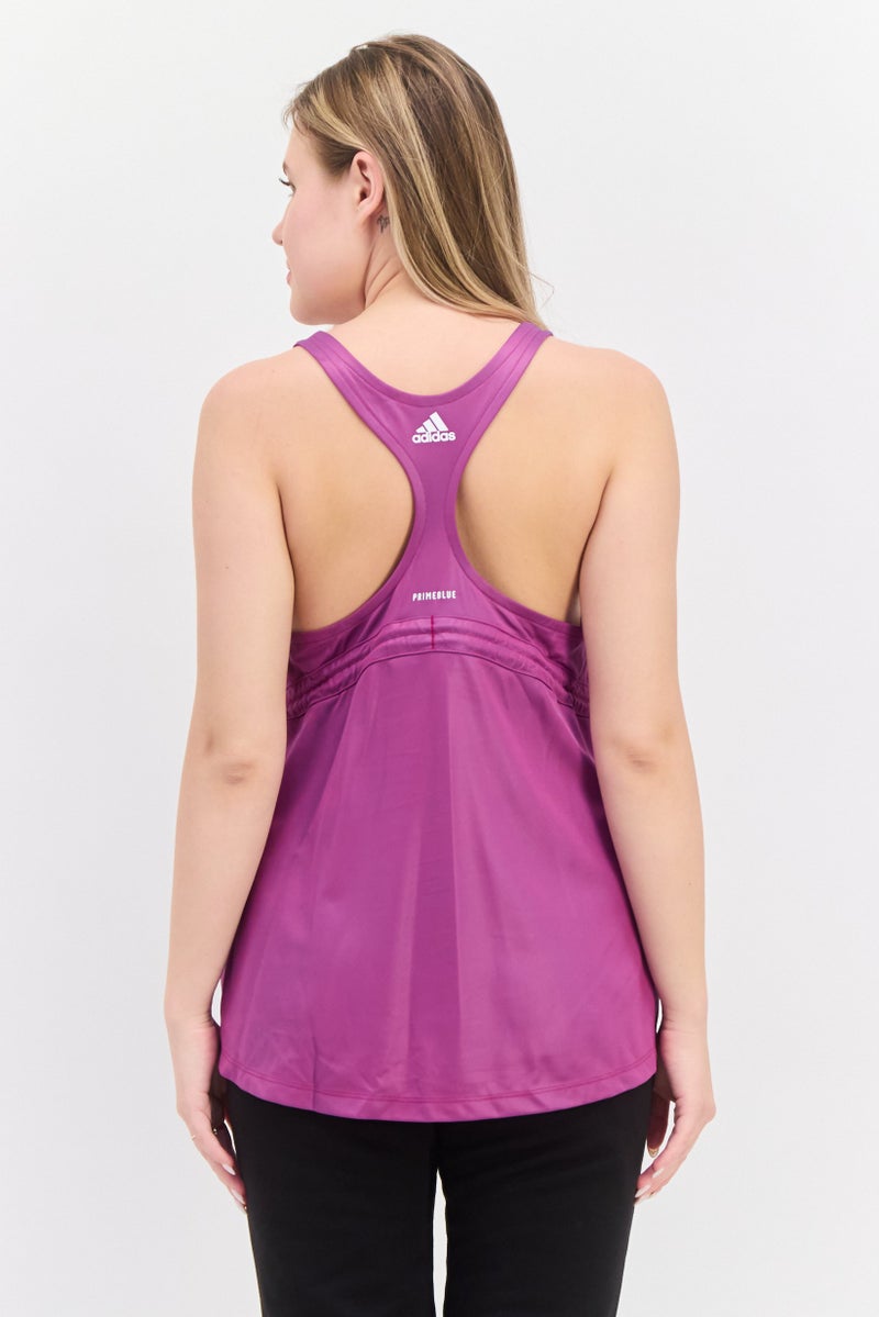 Adidas Women Sportswear Fit Sleeveless Training Tank Top, Purple  - Image 4