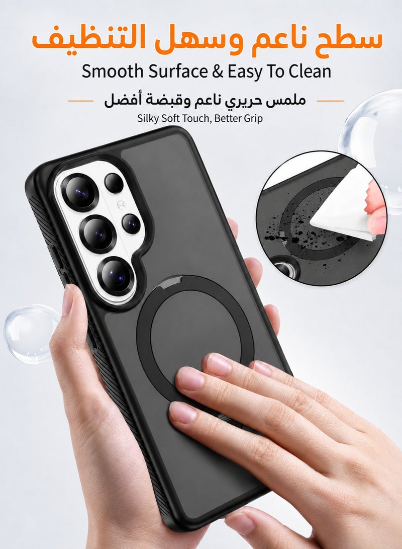 ORYXA Samsung Galaxy S26 Ultra Case, Screen Protector and 360° Magnetic Stand, Compatible with MagSafe, Heavy Duty Shockproof Phone Cover for Galaxy S26 Ultra, Black - Image 3