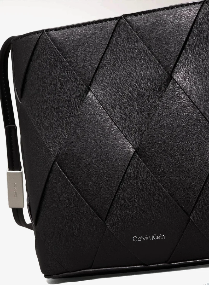 Calvin Klein Ck Black Square Woven Crossbody Bag for Women | Best Price UAE