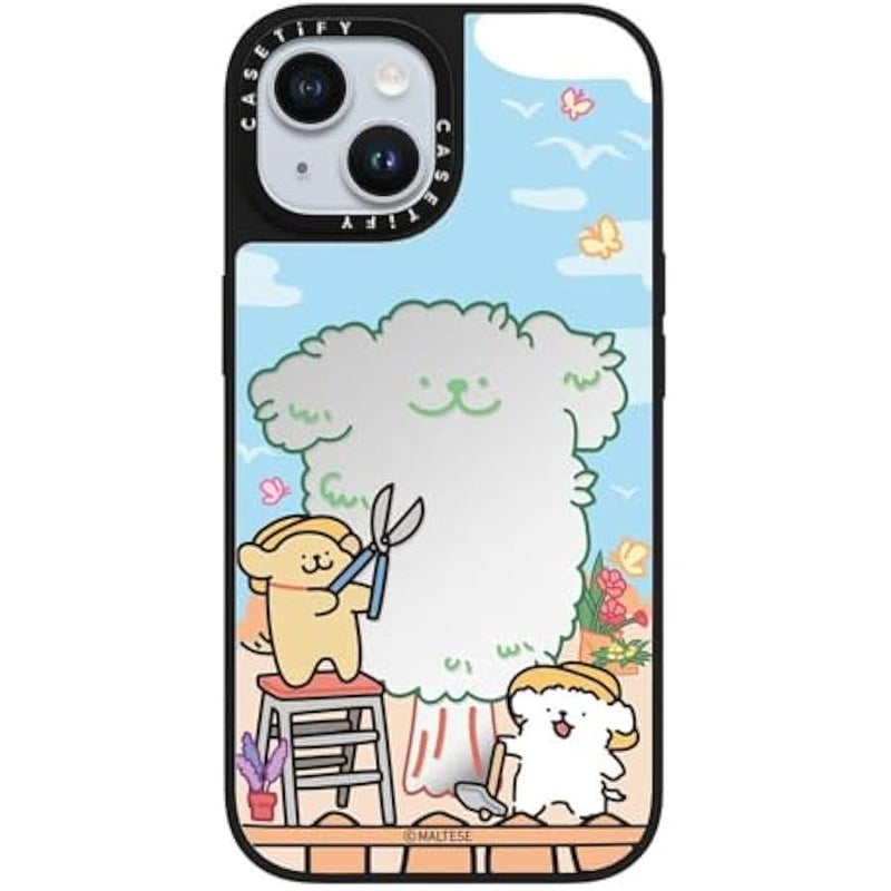 Casetify Mirror iPhone 15 Case 【Reflective / 4.9ft Drop Protection/Compatible with Magsafe】 - Maltese Tree Case - Silver on Black - Image 4