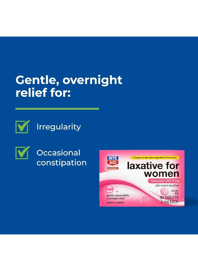 RITE AID Women'S Stimulant Laxative Tablets Bisacodyl Usp 5 Mg 90 Count  - Image 2