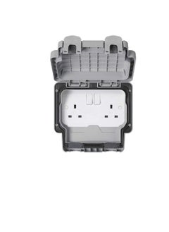 MK MK Switched Socket 2 Gang 13A- Grey  - Image 2