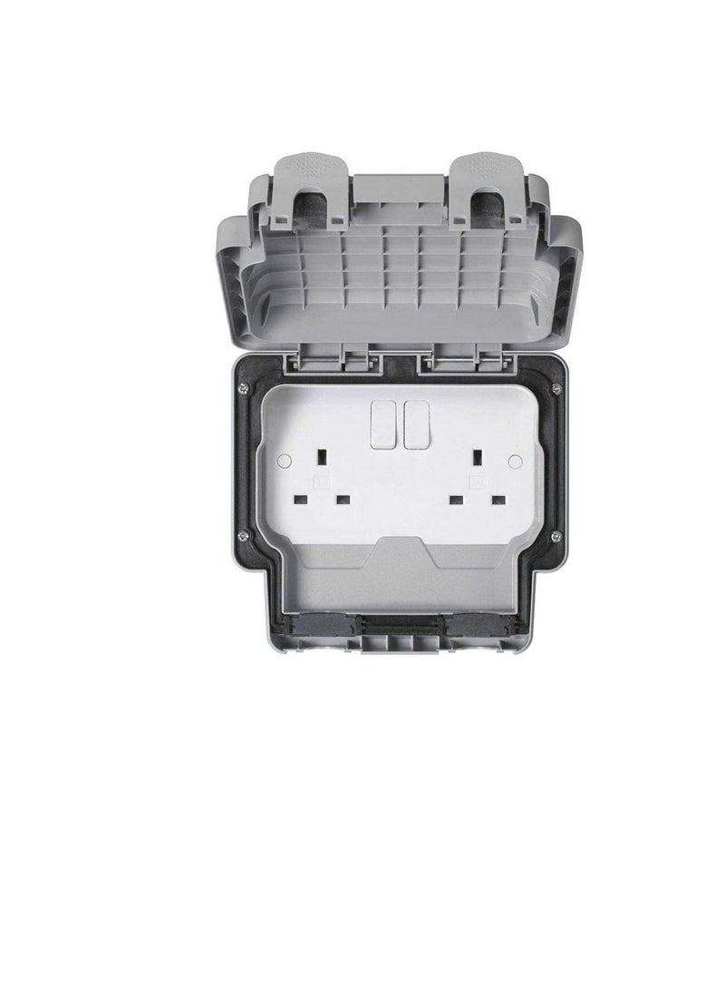 MK - MK Switched Socket 2 Gang 13A- Grey - Image 1