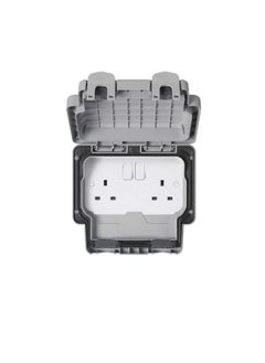 MK MK Switched Socket 2 Gang 13A- Grey  - Image 1