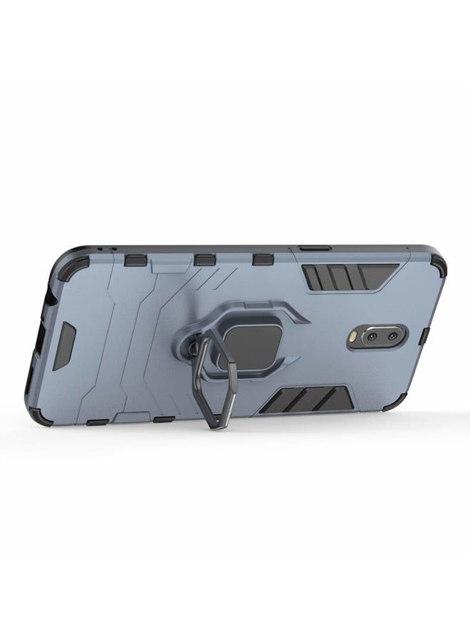 MaiJin Compatible with OPPO R17 Case, Metal Ring Grip Kickstand Shockproof Hard Bumper Shell (Works with Magnetic Car Mount) Dual Layer Rugged Cover for OPPO R17 (Navy Blue) - Image 3