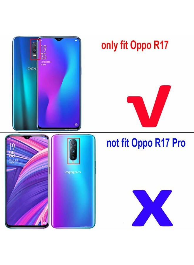 MaiJin Compatible with OPPO R17 Case, Metal Ring Grip Kickstand Shockproof Hard Bumper Shell (Works with Magnetic Car Mount) Dual Layer Rugged Cover for OPPO R17 (Navy Blue) - Image 2