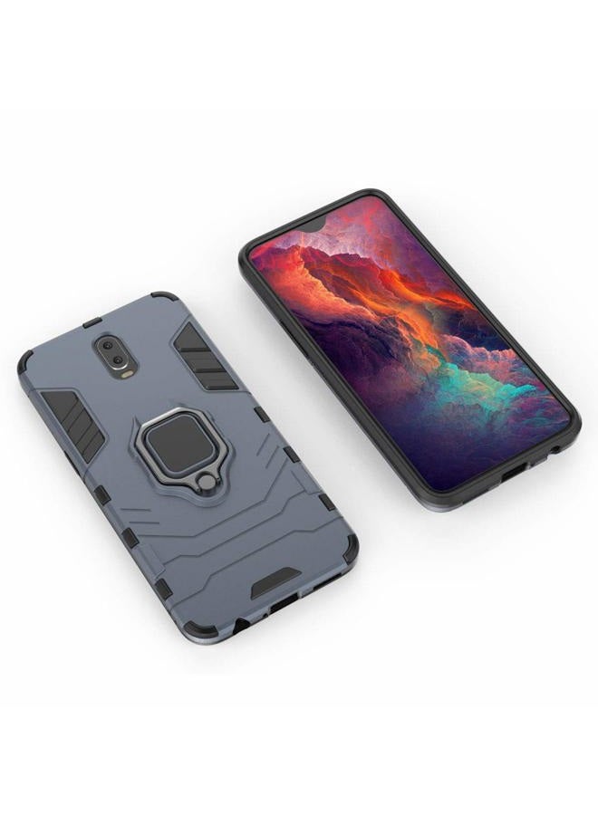 MaiJin Compatible with OPPO R17 Case, Metal Ring Grip Kickstand Shockproof Hard Bumper Shell (Works with Magnetic Car Mount) Dual Layer Rugged Cover for OPPO R17 (Navy Blue) - Image 4