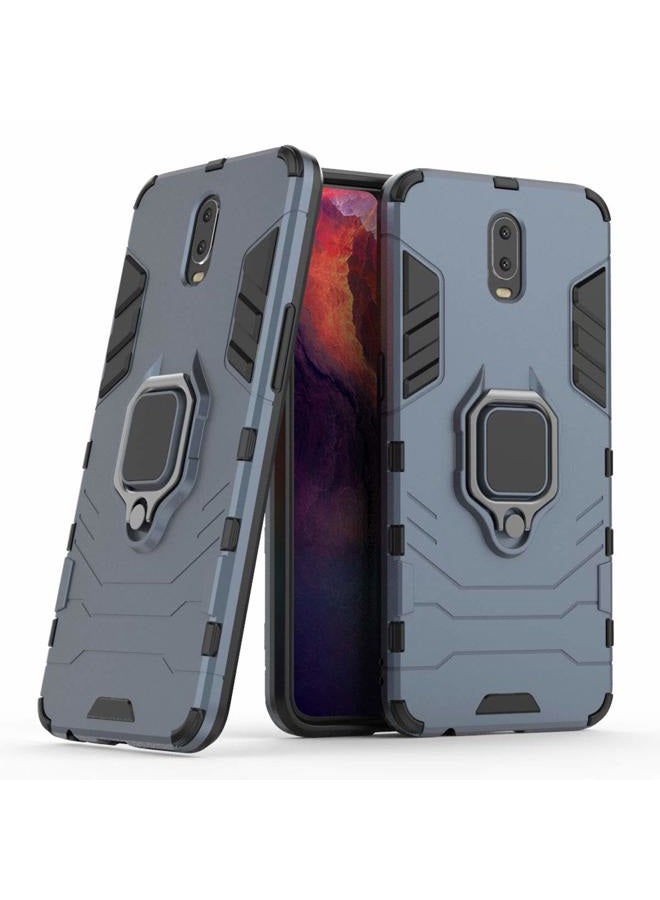 MaiJin Compatible with OPPO R17 Case, Metal Ring Grip Kickstand Shockproof Hard Bumper Shell (Works with Magnetic Car Mount) Dual Layer Rugged Cover for OPPO R17 (Navy Blue) - Image 1