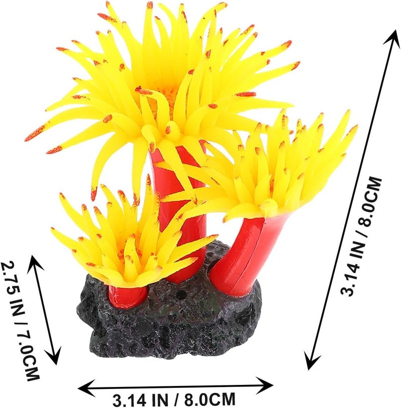Artificial Coral Plant Aquarium Decor Yellow Plastic Aquarium Plant Model for Fish Tank Landscaping - Image 2