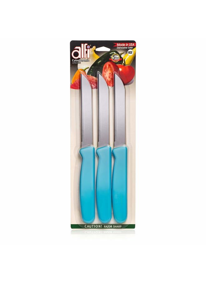 Alfi All-Purpose Knives Aerospace Precision Pointed Tip - Home And Kitchen Supplies - Serrated Steak Knives Set | Made in USA (Bahama Blue) - Image 1