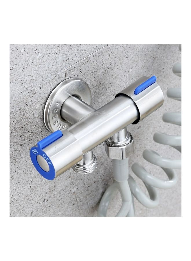 NIBEMINENT Stainless Steel Multi-Function Three-Way Valve Faucet with 4-Point Thread Silver  - Image 2
