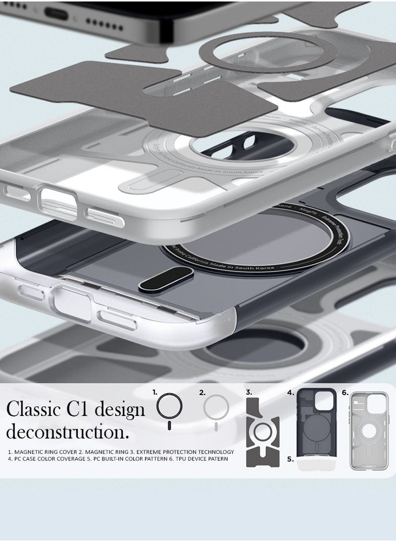 Spigen Classic C1 MagFit for iPhone 15 Pro Case Cover with MagSafe & Extreme Protection Tech - Graphite  - Image 3