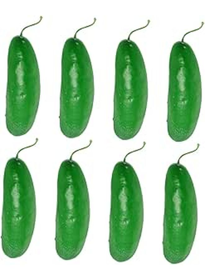 Lifelike Artificial Cucumber Models 8pcs Green Vegetable Decor for Kitchen Party Display - Image 1
