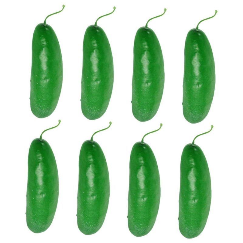 Lifelike Artificial Cucumber Models 8pcs Green Vegetable Decor for Kitchen Party Display - Image 2