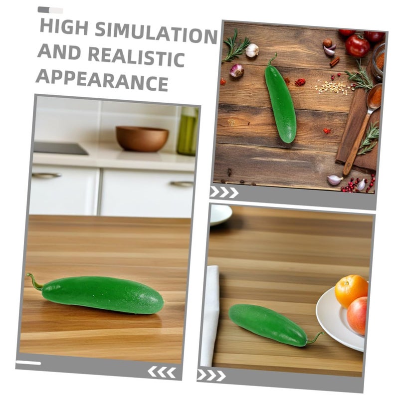 Lifelike Artificial Cucumber Models 8pcs Green Vegetable Decor for Kitchen Party Display - Image 4