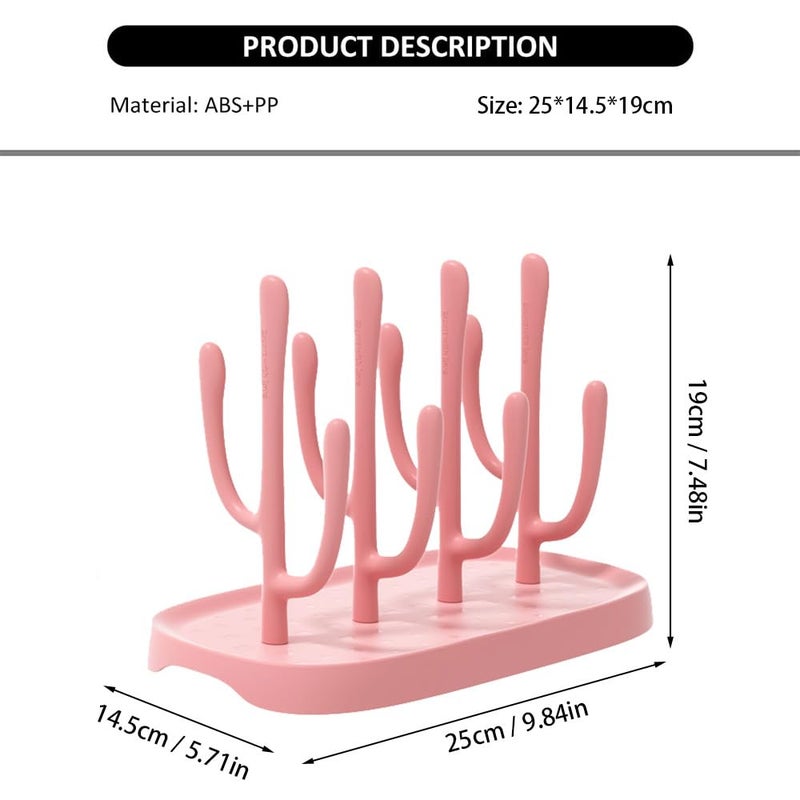 YilulvDeng Pink Baby Bottle Drying Rack, Portable Bottle Holder for Baby Accessories - Image 2