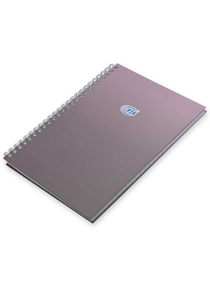 FIS Pack of 5  Deep Purple Color Notebook Spiral Hard Cover,A5,Single Line,100 Sheets -FSNBSA5SL100DPU - Image 1
