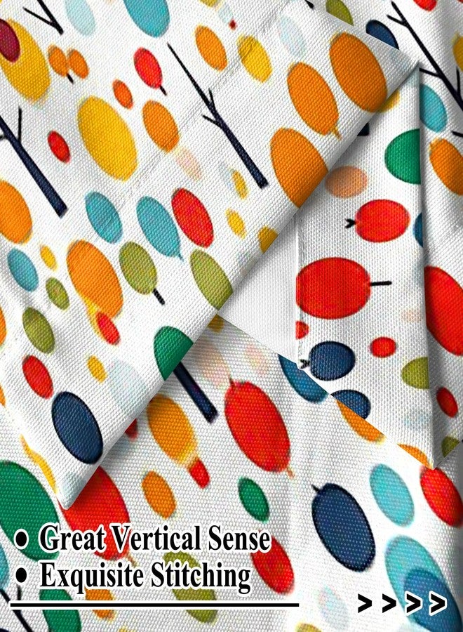 Renaiss 42 x 18 Inch Colorful Dots Valances Window Treatment Farmhouse Decor Abstract Trees Kids Bedroom Valance Curtains Circle Pattern Modern Aesthetics Short Cafe Curtains Dining Room Window Drapes - Image 4