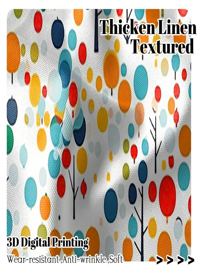 Renaiss 42 x 18 Inch Colorful Dots Valances Window Treatment Farmhouse Decor Abstract Trees Kids Bedroom Valance Curtains Circle Pattern Modern Aesthetics Short Cafe Curtains Dining Room Window Drapes - Image 3