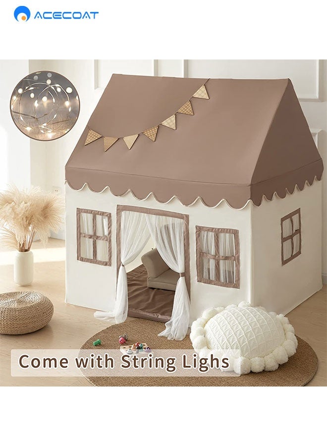 ACECOAT Boys Girls Play Tent Game House Playhouse with Mat and Lights Kids Indoor Outdoor Activity Center  - Image 1