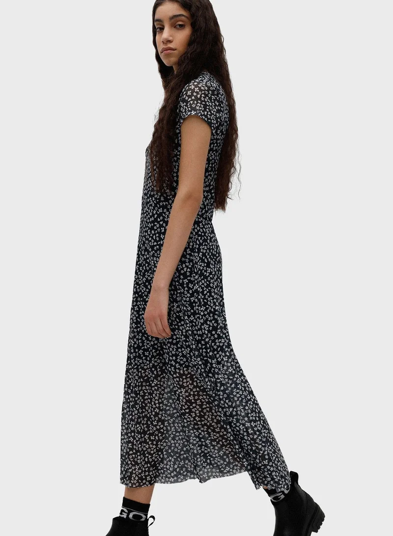 HUGO Crew Neck Printed Dress
