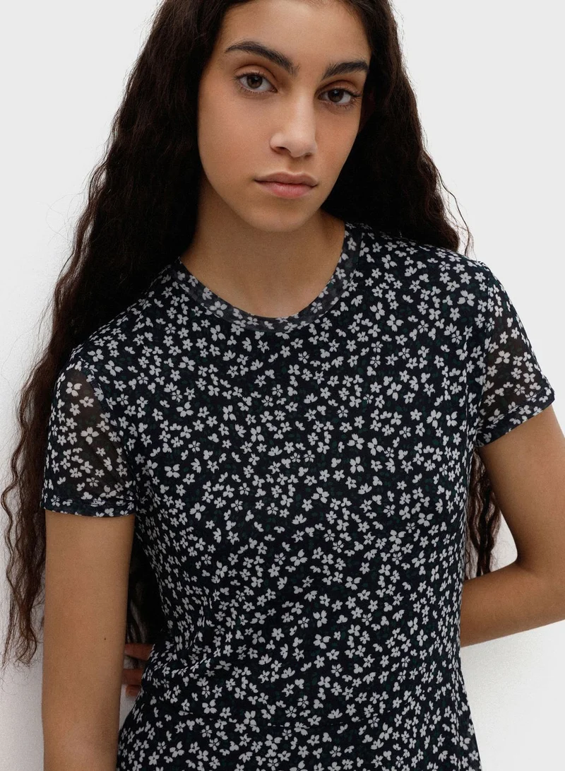 HUGO Crew Neck Printed Dress