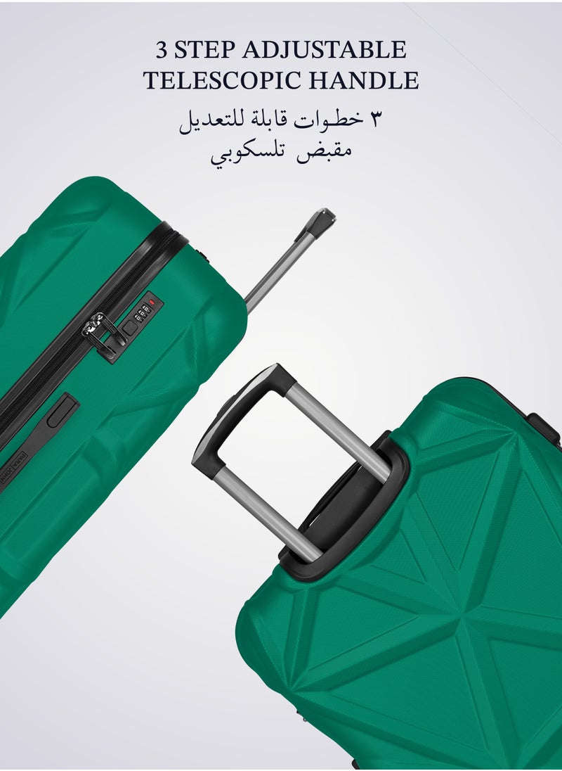 PARAJOHN Matrix 20-Inch Small ABS Hard Case Cabin Luggage Trolley Bag with 8 Spinner Wheels and Lock – Oil Green  - Image 2