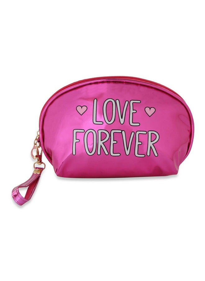 NFI essentials NFI essentials Women's and Girl's Flashy Stylish Pouches for Makeup Accessories; Cosmetic; Toiletry Bag; Travel Kits; Vanity Bag (Dark Pink)  - Image 2