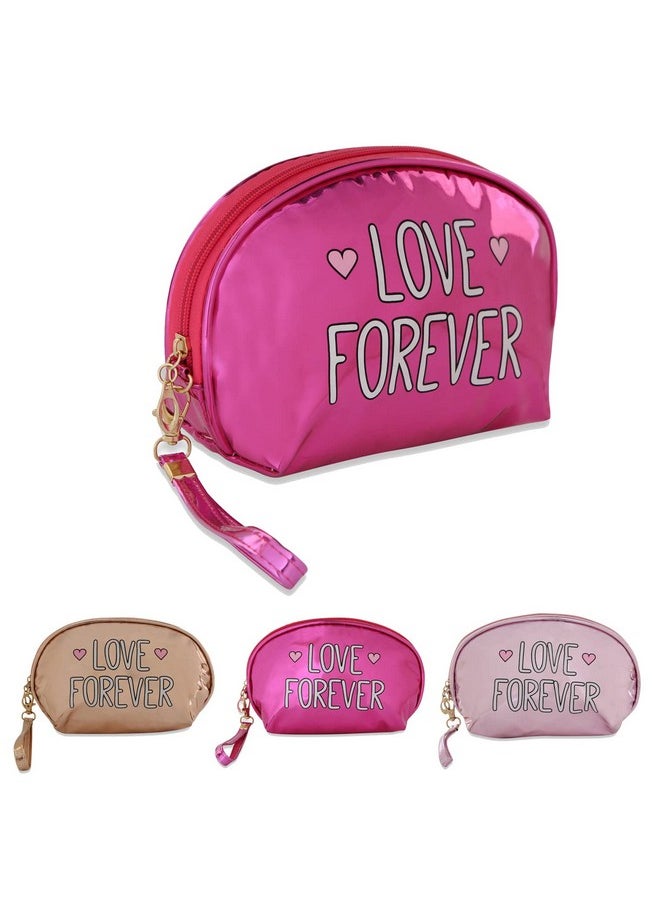 NFI essentials NFI essentials Women's and Girl's Flashy Stylish Pouches for Makeup Accessories; Cosmetic; Toiletry Bag; Travel Kits; Vanity Bag (Dark Pink)  - Image 1