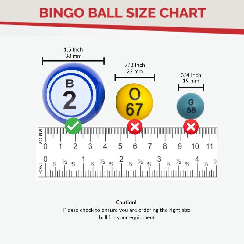 Mr Chips Professional Casino Grade Bingo Balls - 2, 6 and 12 Sided Coated Ping Pong Style for Electronic Equipment Large Cages Multi-Colored 1.5” (38 mm) - Image 3