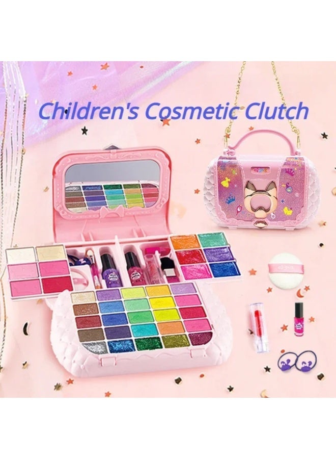 Dream Beauty Kids Makeup Kit for Girl, 49PCS Washable Real Makeup Set for Girls with Portable Bag, Safe  Non-Toxic Kids Make Up Toys for Girls Aged 3+ Year Old (Unicorn-B) ﻿ - Image 1