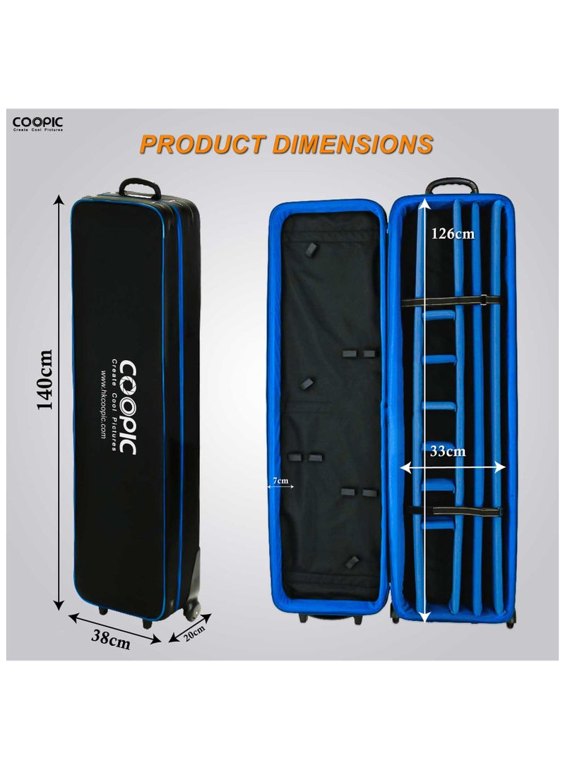Coopic COOPIC C Stand Stainless Steel 336cm/10.8ft Max. Height Studio Photo Video 4 feet Holding Arm Grip with Turtle Base for Light Reflector (3pack Cstand with Trolley Bag)  - Image 2