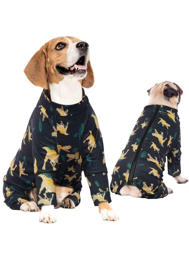 IDOMIK Dog Pajamas,Soft Dog Pjs Clothes with Zipper,Breathble Dog Shirts for Boys Girls,Dog Apparel Shirt Onesie,Dog Recovery Suit for Small Medium Large Dogs,Dog Anxiety Relief Onesies Darkgray,L - Image 1