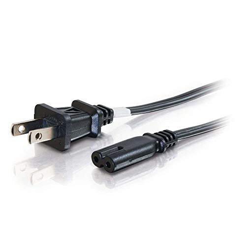 C2G 6ft 18 AWG 2-Slot Non-Polarized Power Cord (NEMA 1-15P to IEC320C7) - Image 4