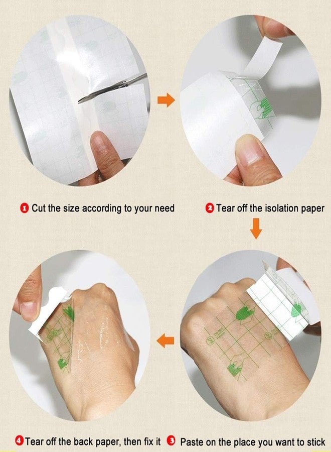 WROXTY Transparent Stretch Adhesive Bandage Waterproof Film Bandage Adhesive Bandages Dressing Tape for Second Skin Healing Protection Supplies -10cmx5m (10cm X 5m) - Image 4