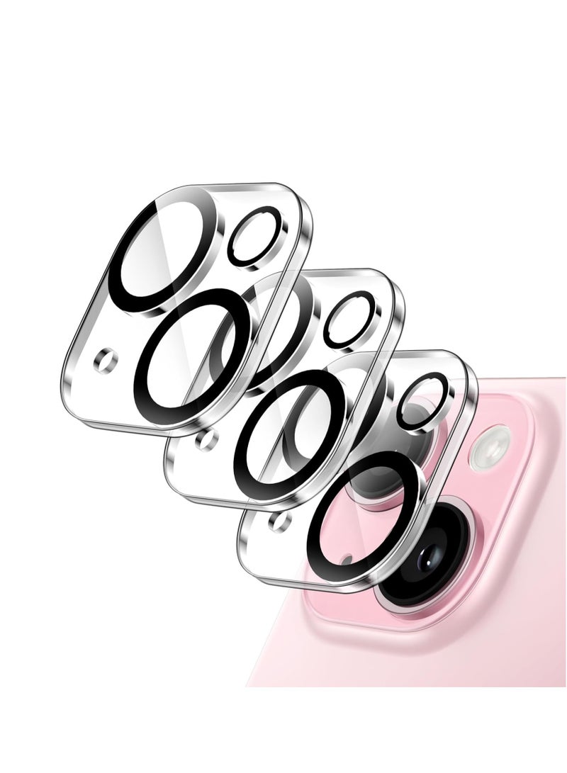 Camera Lens Protector for iPhone 15 6.1 Inch and iPhone 15 Plus 6.7 Inch, 9H Tempered Glass, Anti-Scratch, Suitable for Case, Does Not Affect Night Shots, Clear HD, 3 Pieces  - Image 1