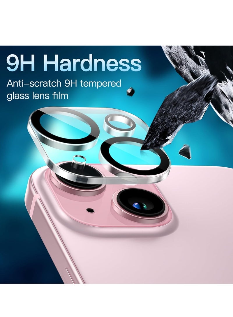 Camera Lens Protector for iPhone 15 6.1 Inch and iPhone 15 Plus 6.7 Inch, 9H Tempered Glass, Anti-Scratch, Suitable for Case, Does Not Affect Night Shots, Clear HD, 3 Pieces  - Image 4