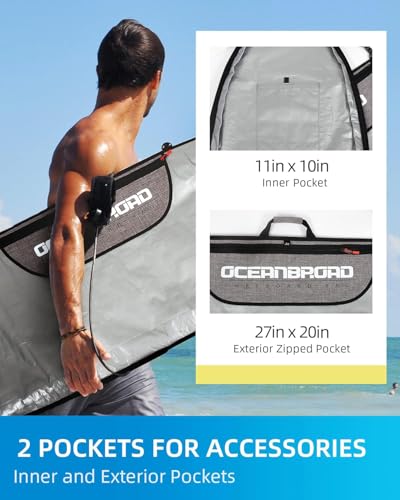 OCEANBROAD Surfboard Longboard Bag 5'0, 5'6, 6'0, 6'6, 7'0, 7'6, 8'0, 8'6, 9'0, 9'6, 10'0 - Image 5
