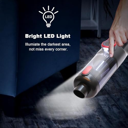 STARQ Tornado Wireless Vacuum Cleaner for Home and Car High-Power 15000 Pa Suction with BLDC Motor USB-C Rechargeable 2 Suction Modes Portable & Stylish Design with LED Light, Multicolor - Image 5