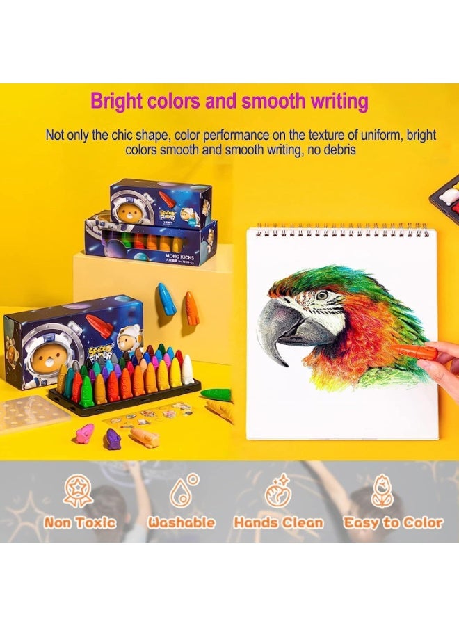 12 لونًا من أقلام تلوين صاروخ الفضاء، أقلام تلوين غير سامة للأطفال، سهلة الإمساك وقابلة للغسل، مجموعة هدايا فنية آمنة لتلوين الأدوات المدرسية، مقاومة للسقوط، للأطفال والرضع - Image 5