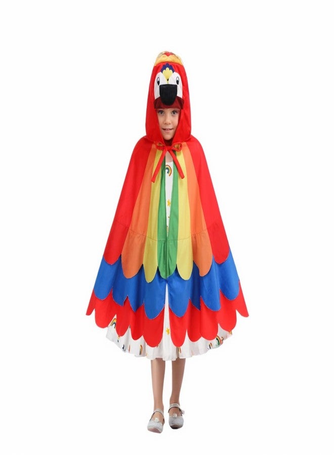 TOONRAIN Children's Parrot Cloak Bird Costume For Child Dress Up (Red,29.5",3-12Y) - Image 3