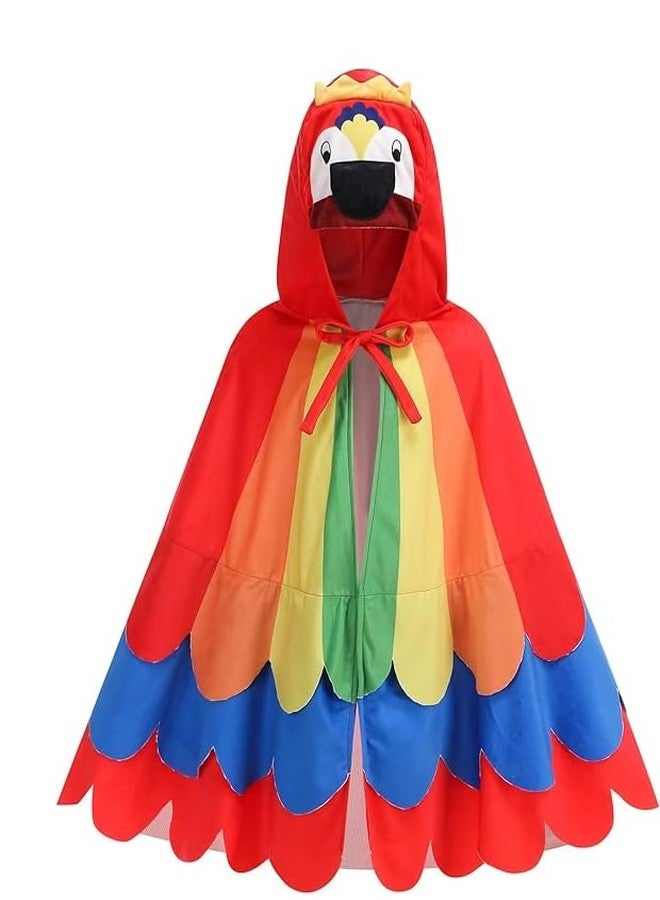 TOONRAIN Children's Parrot Cloak Bird Costume For Child Dress Up (Red,29.5",3-12Y) - Image 1