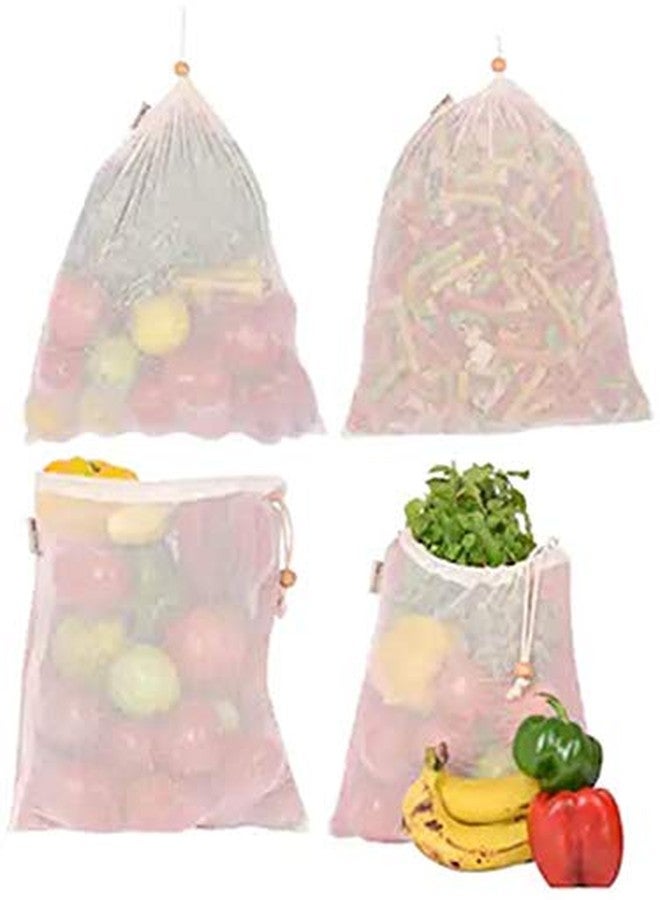 SENO Vegetable Organizer Reusable Fridge Bags/Net Bags,Multi-Purpose Pull String Meshh, Pack of 12, Multicolor - Image 4