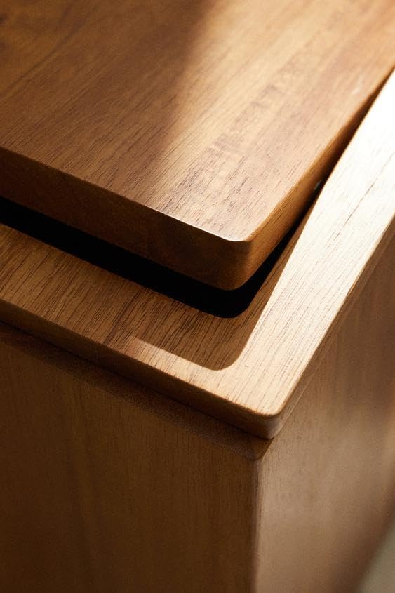 Md Decor Solid Sheesham Wood Trash Bin Square Wastebasket with Magnetic Lid Compact Stylish Dustbin for Home Bathrooms KitchensOffices and Travel Use Natural Finish - Image 5