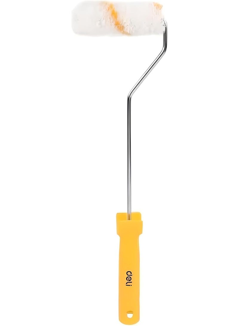 Deli 4-Inch Mini Paint Roller Cover 12mm Nap - High-Quality Yellow/White Roller for Smooth Painting - Fits Standard Frames - Image 2