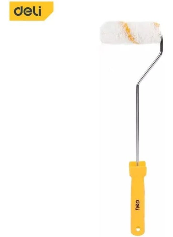 Deli 4-Inch Mini Paint Roller Cover 12mm Nap - High-Quality Yellow/White Roller for Smooth Painting - Fits Standard Frames - Image 1