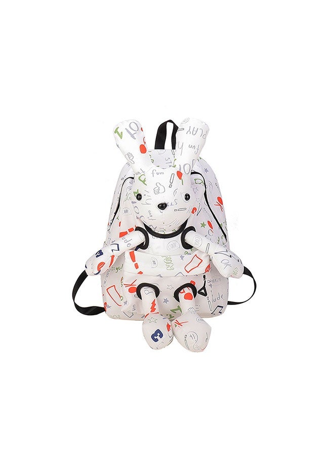 JCB CHIC حقيبة ظهر خفيفة الوزن ذات سعة كبيرة على شكل أرنب كرتوني لطيف، حقيبة مدرسية وحقيبة سفر  مع رسوم كرتونية ثلاثية الأبعاد، حقيبة كتف عملية للطالبات - Image 2
