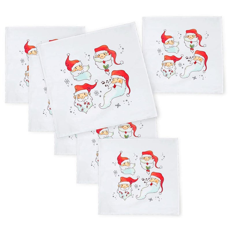 Khakee 6 Pcs Christmas Theme Silk Table Napkins 10x 10 for Xmas Decoration Christmas OrnamentsChristmas Giftxmas21653 - Image 1